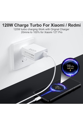 Type-c 120w Watt Turbo Şarj Aleti Cihazı Adaptörü Kablo Set