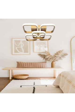 Tt302-4+1-Esk Kare Tt Aydınlatma Eskitme Boyalı 5 Li Led Avize