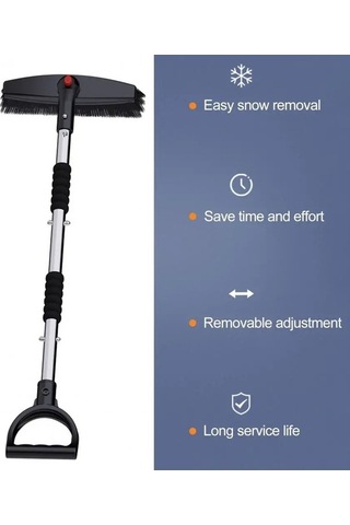 Wondernest Sones Siyah Seti Paslanmaz Kar Küreği Katlanır Fırça Çelik Araba Açılıp Qt Siyah