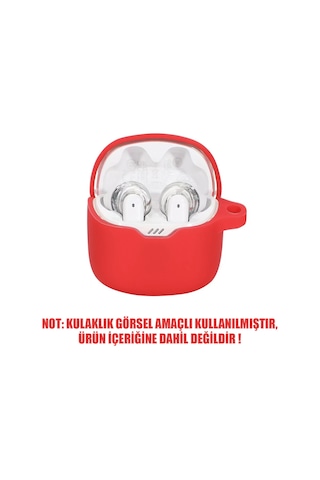 Microsonic Jbl Tune Flex 2 Mat Silikon Kılıf Kırmızı