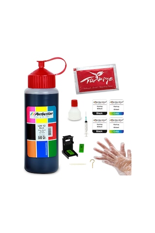 Perfection Hp 301/302/304/305/901 Kartuş Uyumlu Mürekkep Dolum Seti̇ Black 500 ML