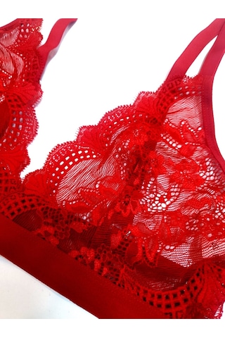 Deep Secret Yılbaşı Kırmızı Sırtı Tül Detaylı Bralet Ds200451br 001