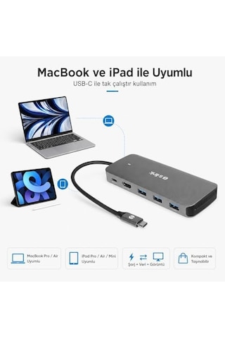 Swv-usbc036 6&apos Sı 1 Arada Usb-c Hub, Hdmı 4k, Usb 3.0, Pd 3.0 Hızlı Şarj, Usb-c 3.1 M.2 Ssd Okuyucu, Metal Gövde Type-c Çoklayıcı Adaptör, Laptop Ve Macbook Uyumlu