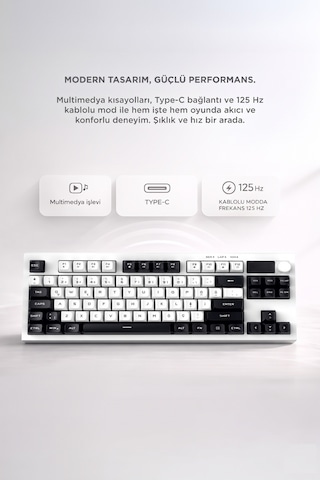 Kablolu Klavye Rgb Işıklı Sessiz Q Klavye Tk12