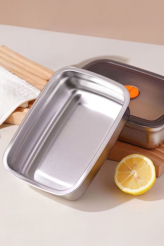 Chavin Çelik 850 Ml Yemek Meyve Et Buzdolabı Beslenme Saklama Kabı Mt110-12 Gri