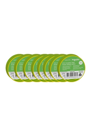 Schneider 8li Sarı Yeşil PVC İzolasyon Bandı 20mt*19mm 2420105-8