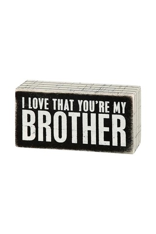 I Love That You&apos Re My Brother Dekoratif Ahşap Kutu İşareti 12,5 Cm X 6,5 Cm