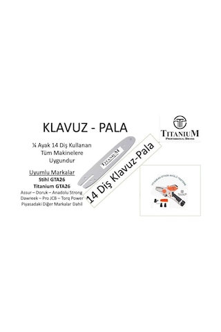 Akülü El Budama Testeresi Klavuzu - Palası 1/4 Ayak 14 Diş Gta26