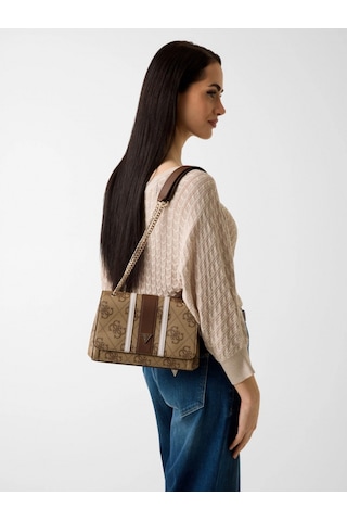 Guess Noelle Iı Dönüştürülebilir Kapaklı Çapraz Askılı Kadın Kahverengi Omuz Çantası Hwss9672210-lgw