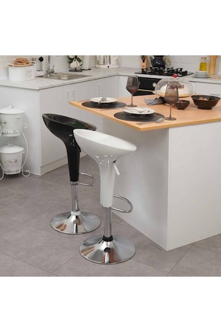 Just Home Lara Bar Sandalyesi - Beyaz Beyaz