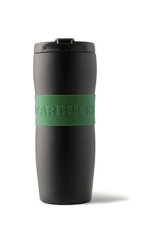 Starbucks Siyah Paslanmaz Çelik Termos Yeşil Şeritli 355Ml