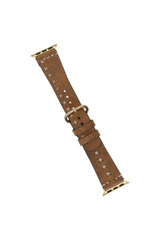 Apple Watch Uyumlu Deri Kordon 42-44-45mm Aqua V18 Taba Diğer