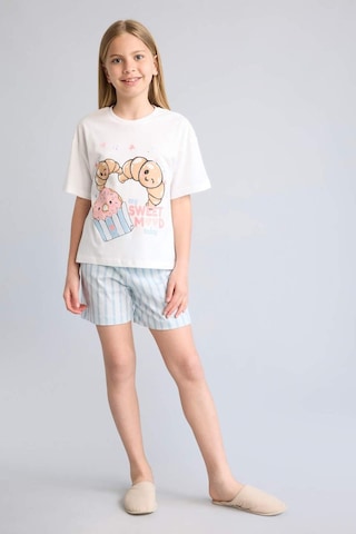 Defacto Regular Fıt 2li Beyaz Pijama Takımı Kız Çocuk H5585a826smwt34 Beyaz-wt34
