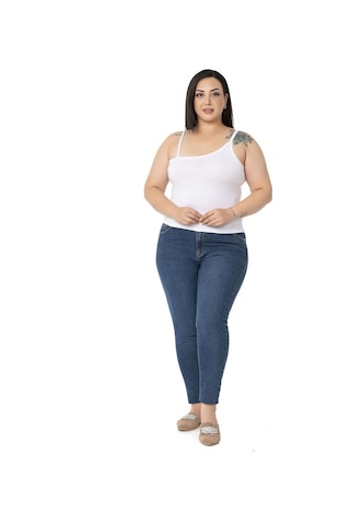 Disentis Büyük Beden Asimetrik Askılı Viskon Beyaz Body-beyaz Beyaz