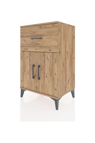 Hyperion Komodin Tek Raflı Tek Çekmeceli 2 Kapaklı 60x44x96 Ç... Çam