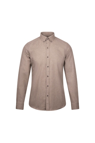 Hatemoğlu Kahverengi Slim Fit Uzun Kollu Düğmeli Yaka Pamuklu Gömlek 24d190000051 C21 1852644 Kahverengi