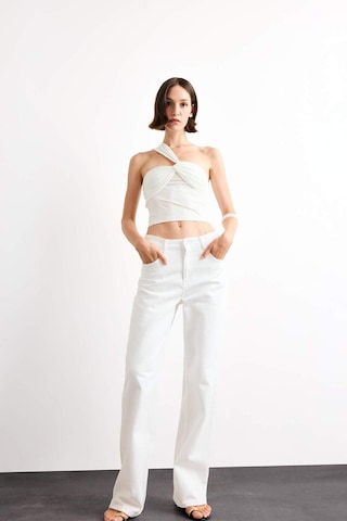 Defacto Tek Omuzlu Kalp Yaka Bluz G0509ax25smwt34 Beyaz