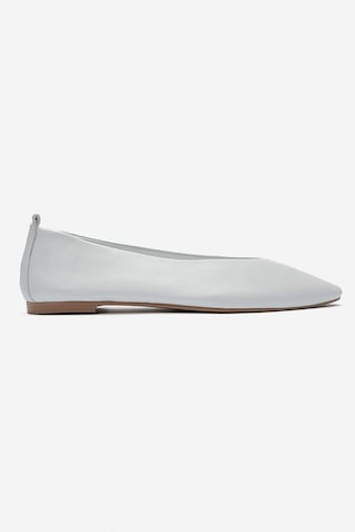 Luvishoes Jenas Beyaz Cilt Hakiki Deri Kadın Babet Ayakkabı