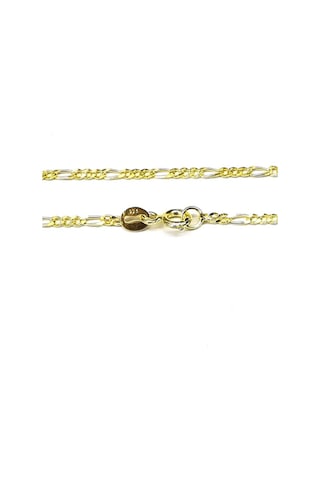 Omar Silver Unisex Extra Ince Figaro 1,9 Mm Gold Altın Kaplama 92