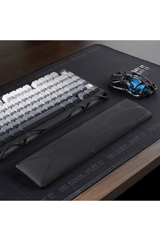 Gravastar Klavye Bilek Desteği, Ergonomik, Kaymaz Tabanlı, Pu Deri Yüzeyli Bilek Destek Pedi, Siyah