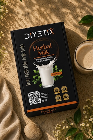 Diyetix Herbal Milk Premium Günlük Besleyici Bitkisel İçecek Karışımı 30 Şase 1 Aylık 90 G