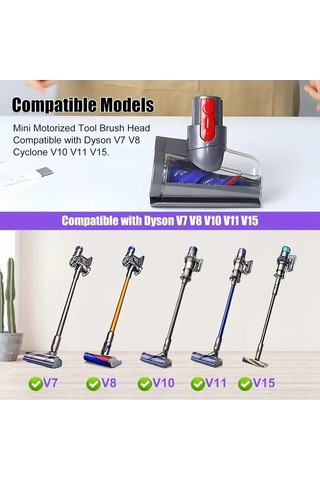 Fochsia For  V7 V8 V10 V11 V15 Uyumlu Mini Motorlu Fırş Başlığı Evcil Hayvan Tüyü Halı Temizlik