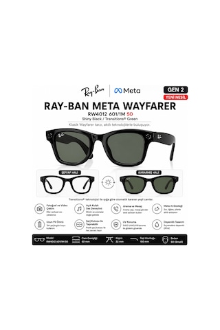 Ray-ban Meta Wayfarer Gen 2 Rw4012 601/1m50 Akıllı Gözlük