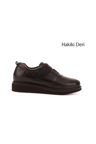 Gönderi(R) Gönderi R Kadın Kahverengi Dolgu Taban Taş Detaylı Hakiki Deri Ayakkabı Gdza134m0399 Kahverengi