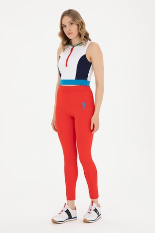 U.S. Polo Assn. Kadın Kırmızı Yüksel Bel Spor Tayt 50284055-VR030