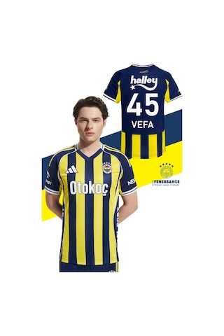 Fenerium Fenerbahçe Lisanslı Kişiye Özel 2025/26 Çubuklu Yeni Sezon Forma Ahşap Kutulu Lacivert - Sarı