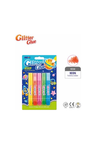 Amos Simli Yapıştırıcı Neon Renkler 10.5Ml X 5 Tüp Gne10B5
