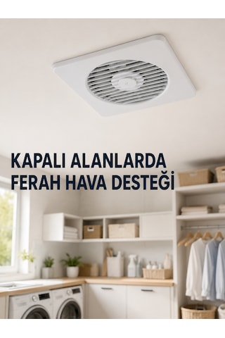 150 Mm Havalandırma Aspiratörü 20,8 X 20,8 Cm 320 M³/h 20 W Duvar Ve Tavan Montajlı Fan - Bayi Depom ...