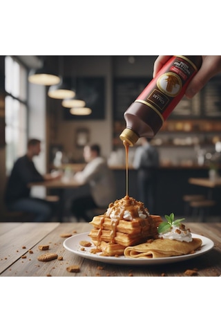 Callei Karamelize Bisküvili Waffle & Pancake Çikolata Sosu 1 Kg Yoğun Aromalı Tatlı Sosu