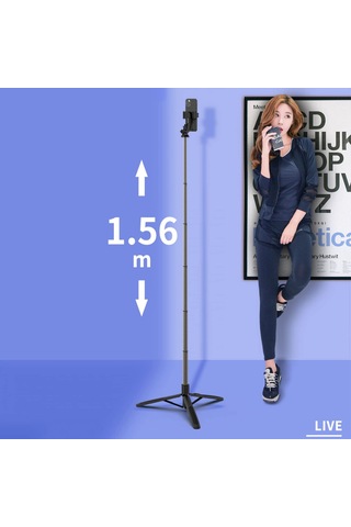 Q6 Katlanabilir Çok Fonksiyonlu Selfie Tripod Vlog Uzaktan Kumandalı 4 1 Android Ios Sku: Smg8690010064660