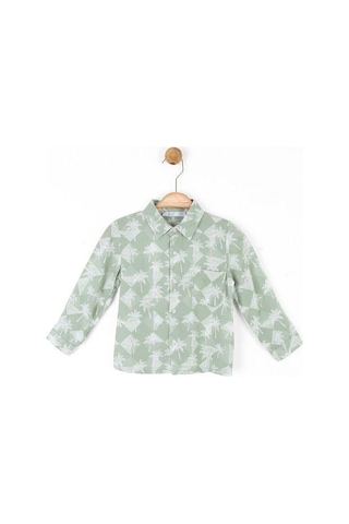Nk Kids Erkek Bebek Palmiye Baskılı Gömlek-13964 Mint