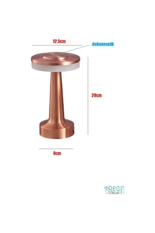 Cata Rose Bakır Dokunmatik Şarjlı Led Masa Lambası Ct-8435 Çok Renkli