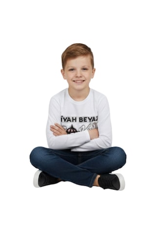 Beşiktaş Orijinal Lisanslı Uzun Kol Sweatshirt Beyaz