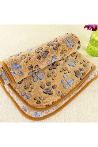 Xindoker Evcil Hayvan Battaniyesi - Yumuşak Koral Fleece, Rahat Ve Dayanıklı, 60x40cm Kahverengi Pati Desenli