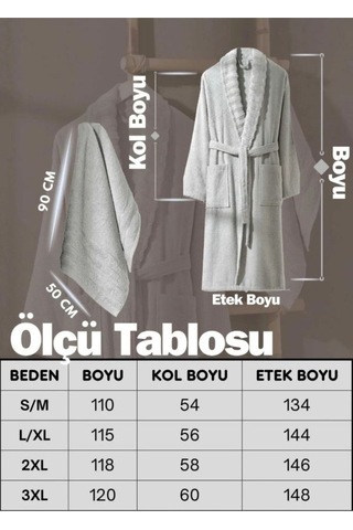 Bornoz - Havlu Seti Carla A.gri L/xl+50x90cm A.gri
