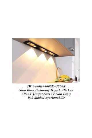 Mutfak Tezgah Altı Dekoratif Şarjlı Led Aydınlatma Armatür 40 Cm Otomatik Harekete Çok Renkli