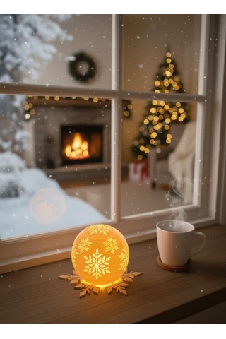 Christmas Serisi Kartopu Mumluk - Dekoratif Aydınlatma - Ev Dekorasyon - Dekoratif Beyaz Mumluk Beyaz Sku: Smgstk5cb6e21ddc Açık Altın