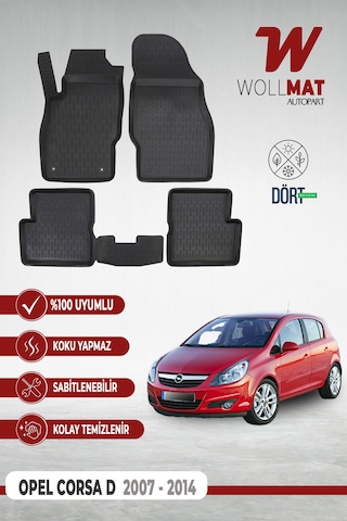Opel Corsa D Paspas 2007 2014 Arası Uyumlu 3d Havuzlu Paspas Seti