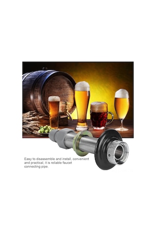 Vkemall 304 Paslanmaz Çelik Bira Fıçı Kraanı Bağlantı Hortumu, Hızlı Bağlantı Ve Somunlu Boru, Tam Set Aksesuar