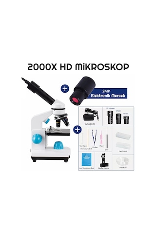 Triline 2000x Zoom Biyolojik Hd Dijital Monoküler Mikroskop Kiti