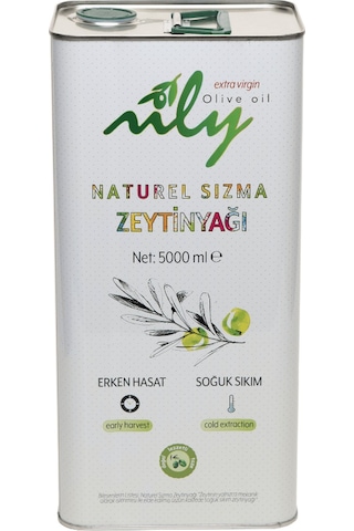 Nily Erken Hasat Soğuk Sıkım Naturel Sızma Zeytinyağı Teneke 5 L