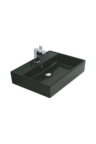Alvit Architect 45 x 55 CM Tezgah Üstü Lavabo Parlak Siyah