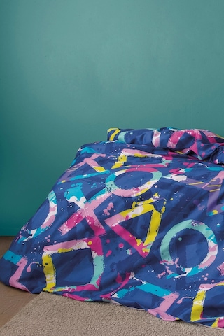 Play 210 Tc 83 Tel Dijital Pamuk Saten Tek Kişilik Nevresim Takımı Çok Renkli