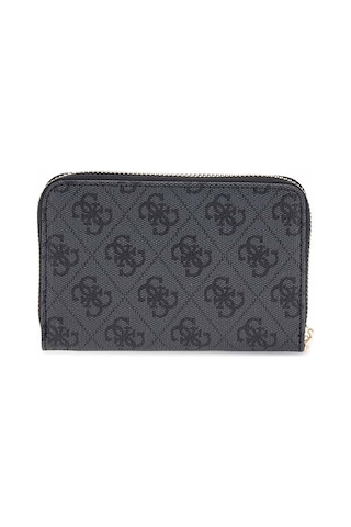 Kadın Access Logolu Fermuarlı Cüzdan - Siyah Antrasit