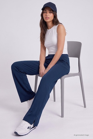 Tommylife Parlament Geniş Paça Pileli Kadın Pantolon - 94688 Mavi