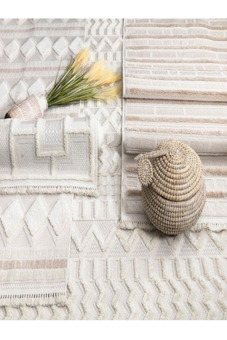 Vivaldi Havana 3006 Bej İskandinav Serisi Salon Oturma Yatak Odası Halısı Bej